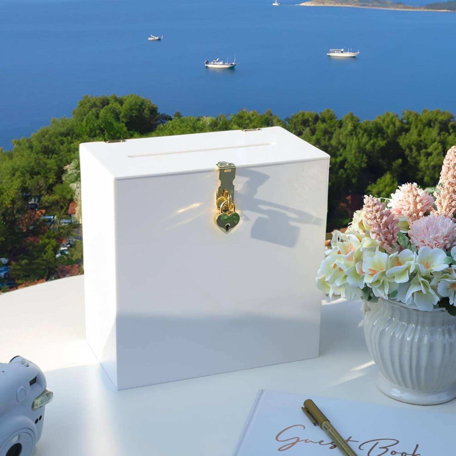 Heart Lock Card Box Easy to As - đánh giá và giá Wedding Card Box